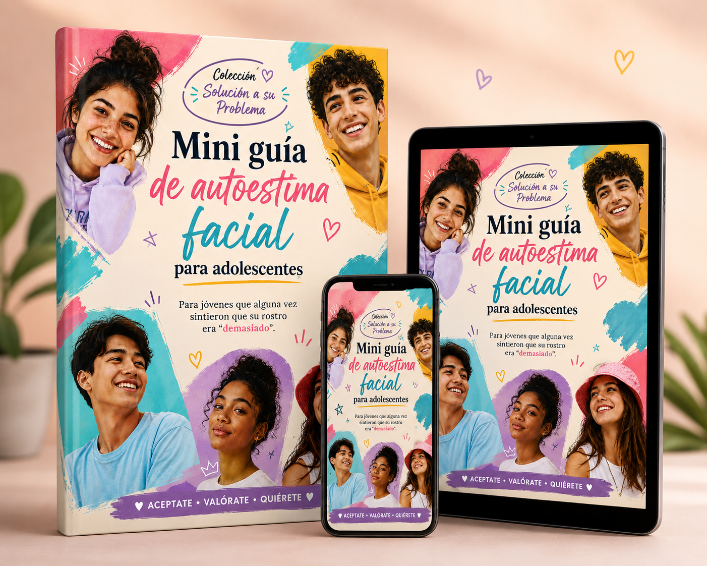 Mockup de la Mini Guía de Autoestima Facial para Adolescentes
