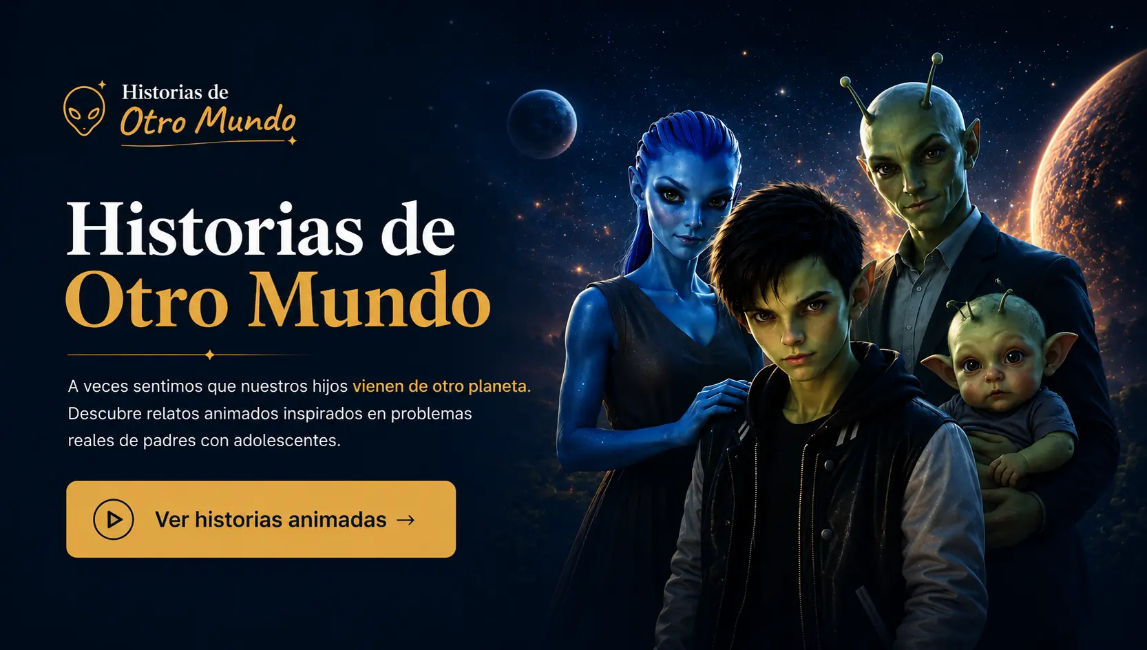 Historias de Otro Mundo, historias animadas inspiradas en problemas reales de padres con adolescentes